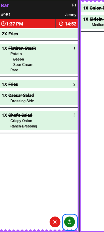 Select a Ticket to Recall